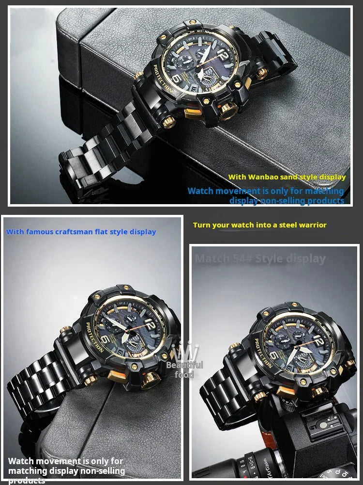 GPW-1000 Big Wrist Extended Stainless Steel Strap for Casio G-SHOCK 5410 Bracelet Adapter