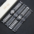 Ceramic Watch Strap for Emporio Armani AR1451 AR1452 AR1400 AR1410 24mm Matte/Bright Black Band