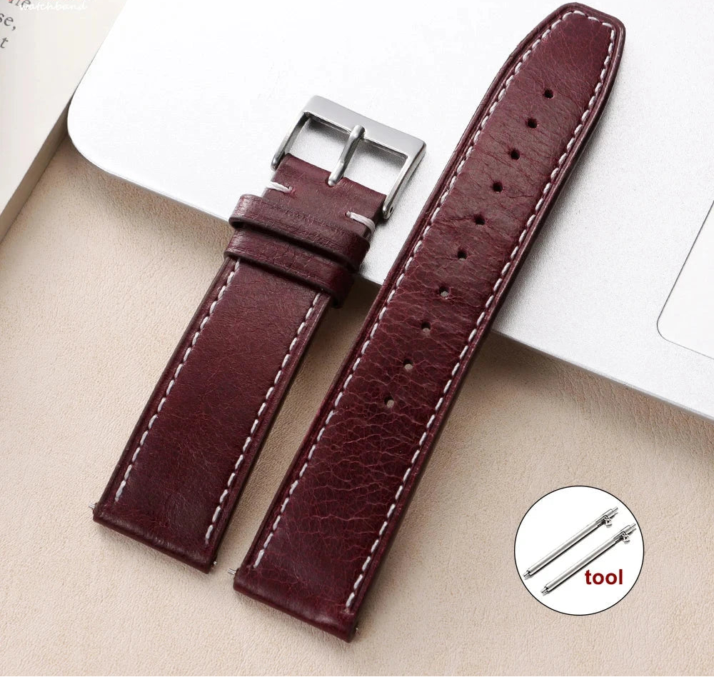 Calfskin Genuine Leather Watchbands 20mm / 22mm Quick Release STRAPS