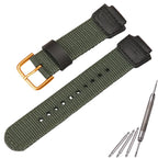 Nylon & Leather Hybrid Strap for Casio DW5600 GA2100 GA110 GA700 AWG-M100 16mm Sports Band STRAPS
