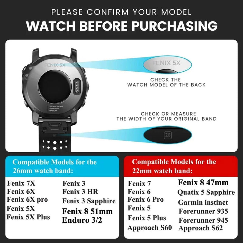 Metal Strap for Garmin Fenix 8 E 7 7X Pro 9 6X Plus Stainless Steel Band for Garmin Enduro 3 Tactix 8 QuickFit 22/26mm STRAPS