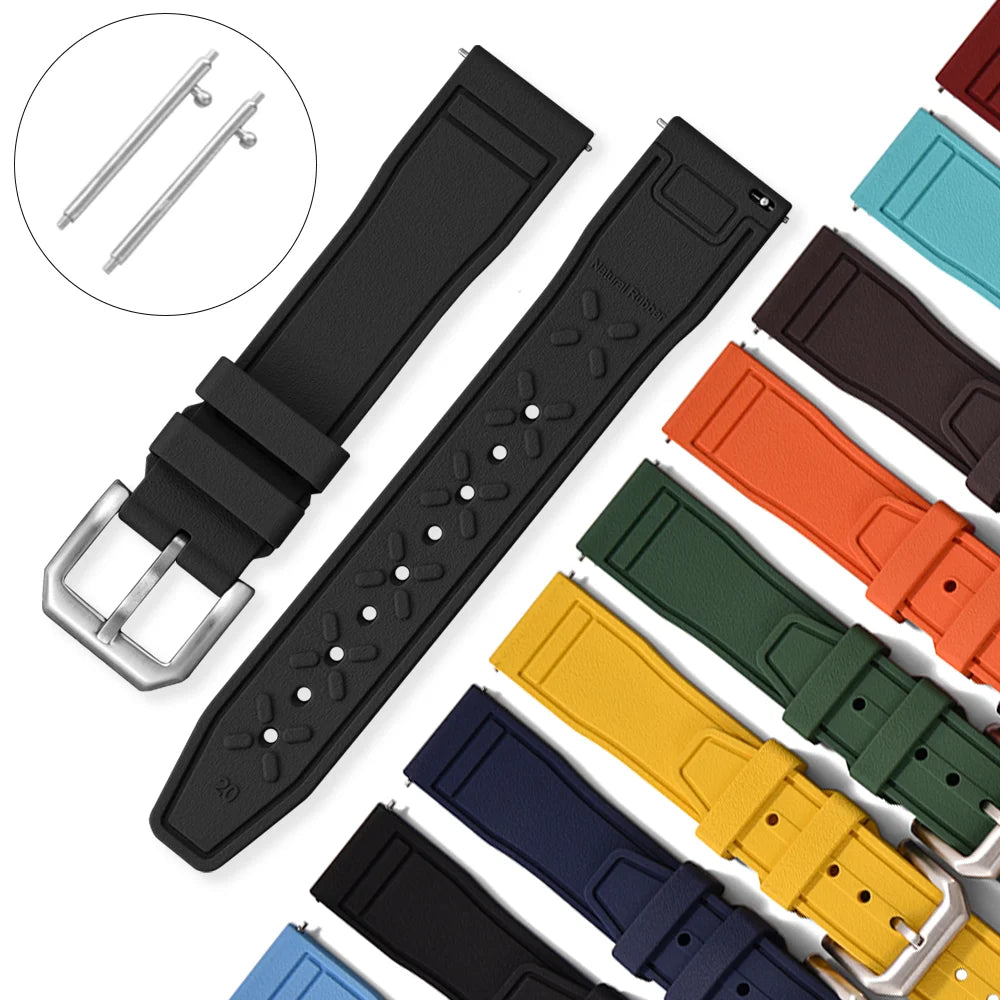 High-Quality FKM Fluororubber Dive Watch Band for Rolex, Samsung & Huawei