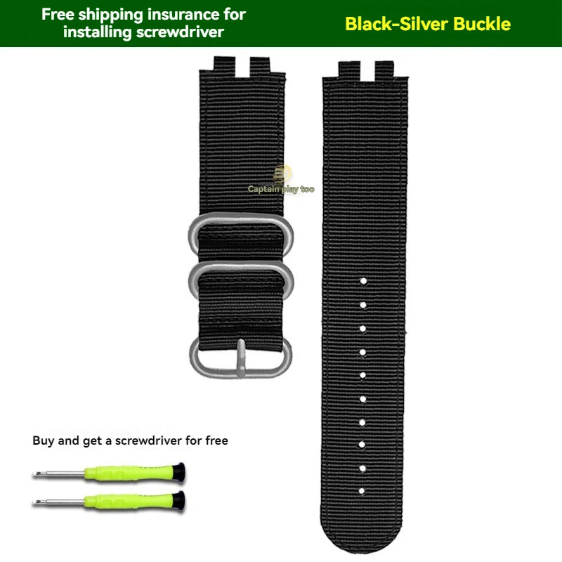 Nylon Canvas Strap for Casio PROTREK PRW-3000/3100/6000/6100Y With Tools 180mm Band STRAPS