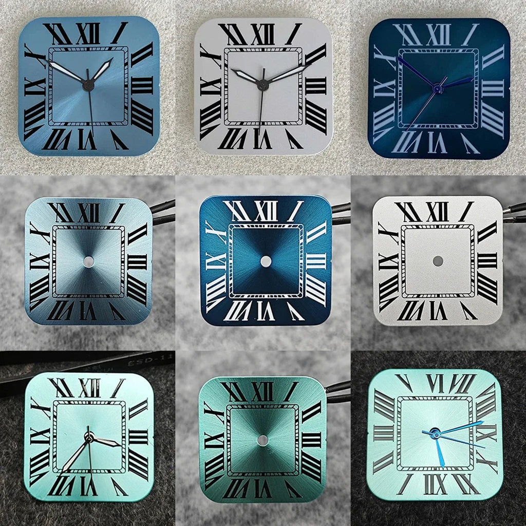 Square NH35 Watch Dial Set with Roman Numerals and Watch Hands for NH35 / NH36 STRAPS