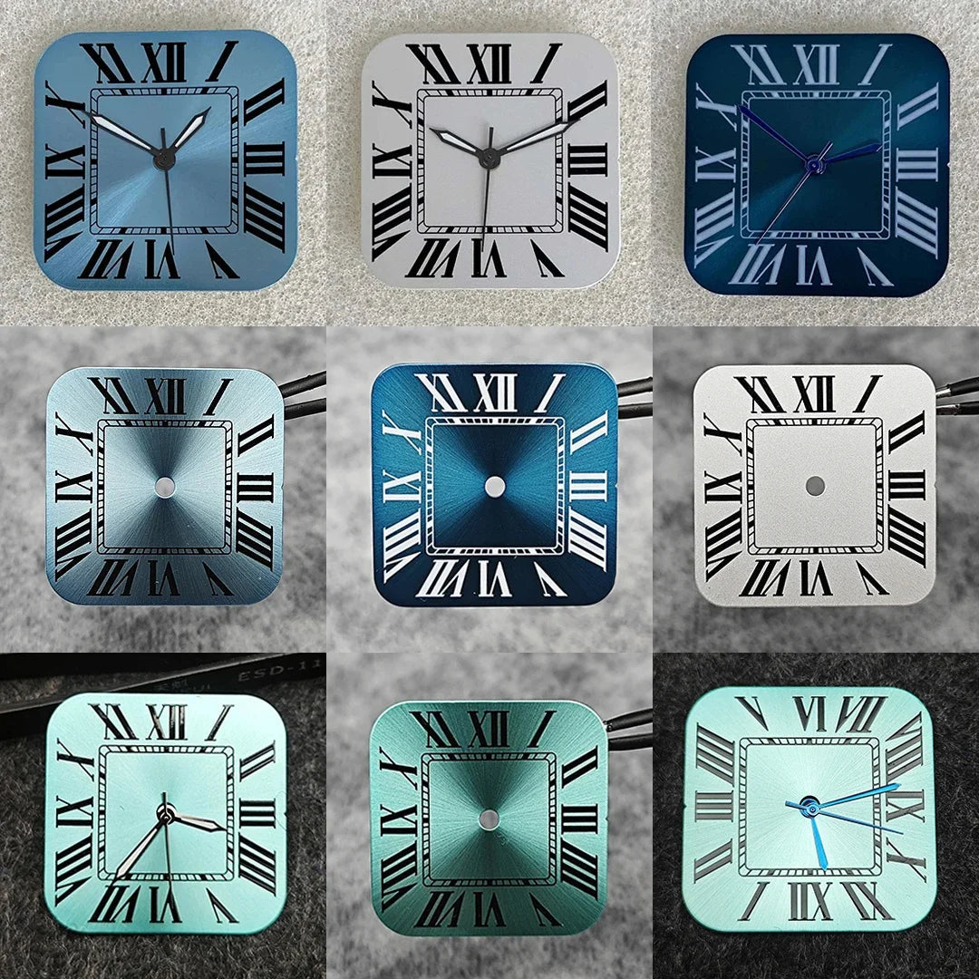 Square NH35 Watch Dial Set with Roman Numerals and Watch Hands for NH35 / NH36 STRAPS