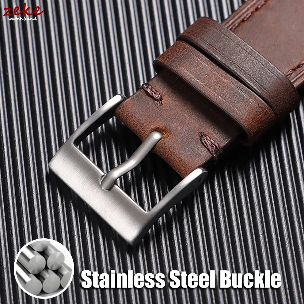 Quick Release Vintage Retro Genuine Leather Watch Band 18mm 20mm 22mm 19mm 21mm 24mm Crazy Horse Men Women Straps Watch Bracelet STRAPS