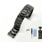 Ceramic Watch Strap for Emporio Armani AR1451 AR1452 AR1400 AR1410 24mm Matte/Bright Black Band