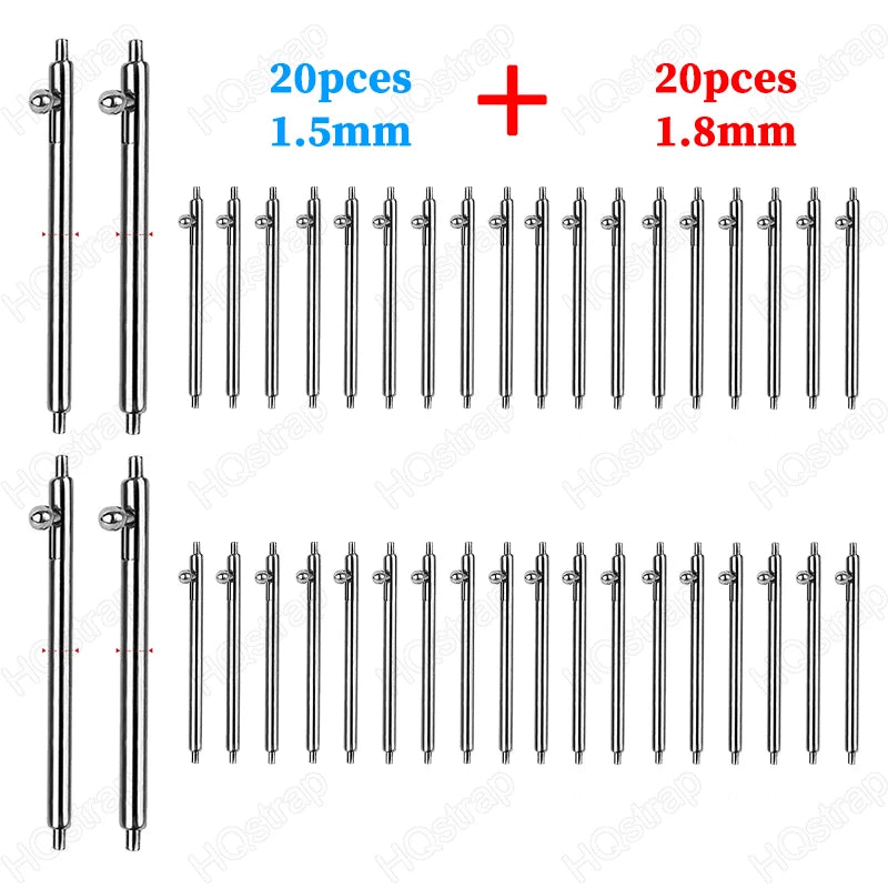 20pcs Stainless Steel Watch Band Spring Bars Quick Release Pins (12–24mm)