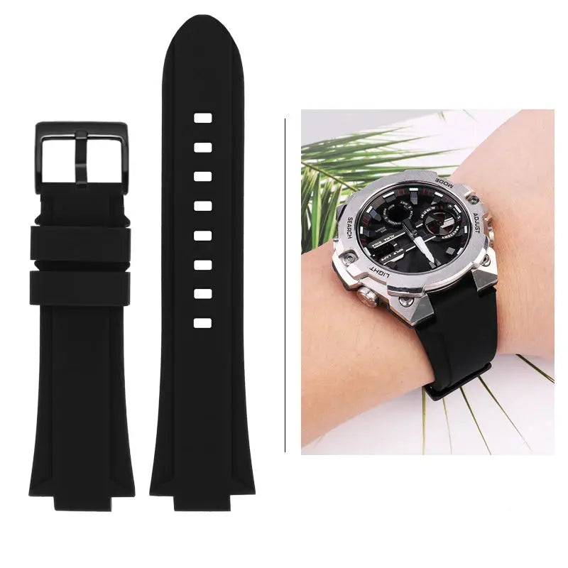 Silicone Raised Mouth Rubber Watch Strap for Casio G-SHOCK GST-B400/B200 - 24/26mm - STRAPS