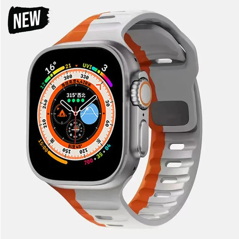 Silicone Strap for Apple Watch Band Ultra 2, Series 10-1, SE, 49/46/45/44/42/41/40/38mm STRAPS