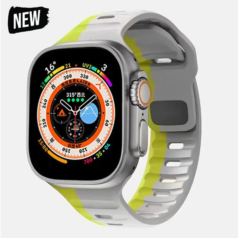 Silicone Strap for Apple Watch Band Ultra 2, Series 10-1, SE, 49/46/45/44/42/41/40/38mm STRAPS