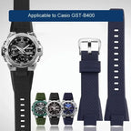 Silicone Strap for Casio G-SHOCK GST-B400 - Convex Resin Rubber, Waterproof - STRAPS