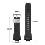 Silicone Strap for Casio G-SHOCK GST-B400 - Convex Resin Rubber, Waterproof - STRAPS