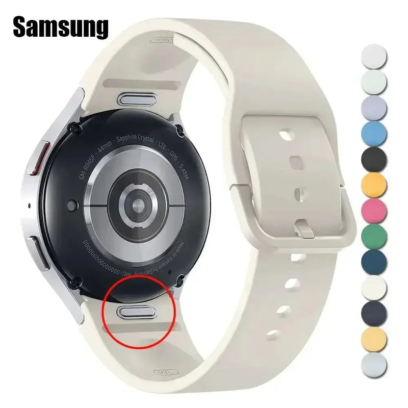 Silicone Strap for Samsung Galaxy Watch 6 5 4 7 Classic 43mm 47mm 40mm 44mm 20mm Sport Band - STRAPS