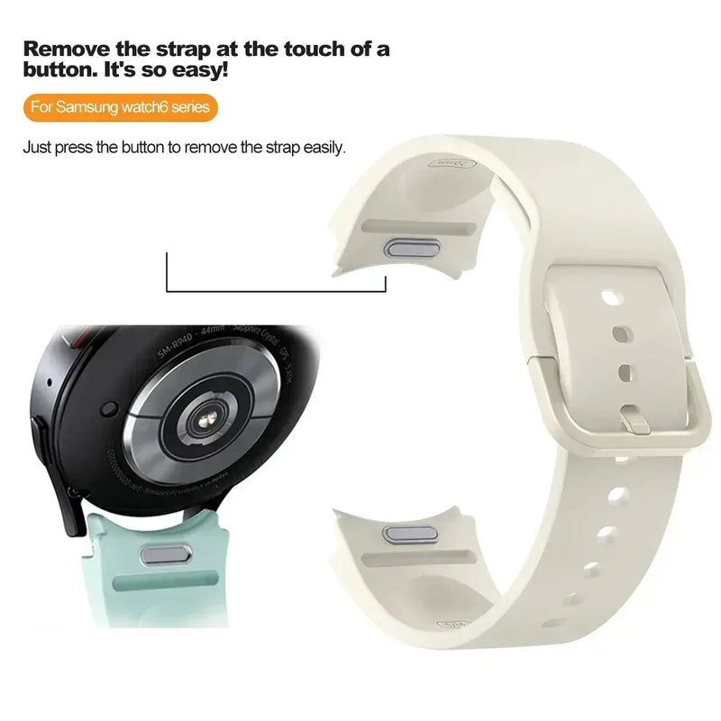 Silicone Strap for Samsung Galaxy Watch 6 5 4 7 Classic 43mm 47mm 40mm 44mm 20mm Sport Band - STRAPS