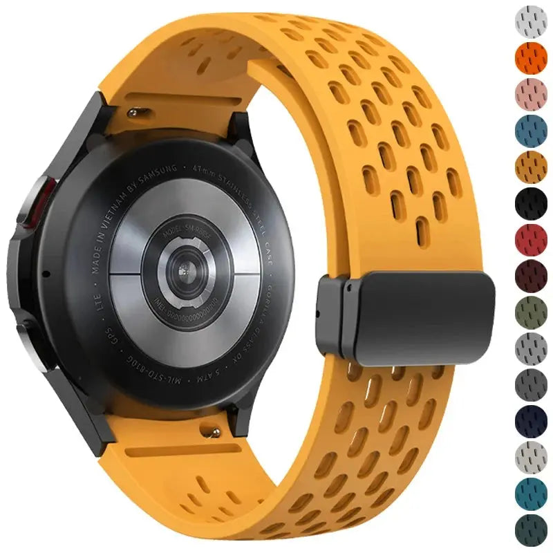 Silicone Strap for Samsung Galaxy Watch 7, 6, 5, 4 – 40mm, 44mm, 5 Pro 45mm, Magnetic Buckle Band CAOWTAN