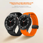 Silicone Strap for Samsung Galaxy Watch 7, 6, 5, 4 – 40mm, 44mm, 5 Pro 45mm, Magnetic Buckle Band CAOWTAN