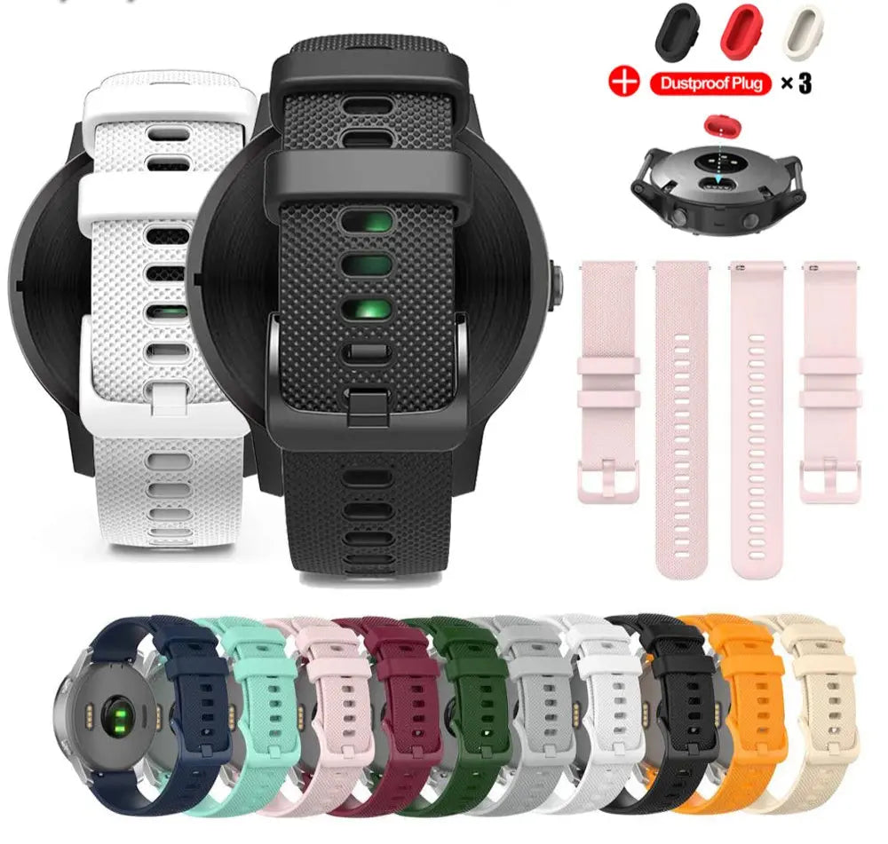 Silicone Watch Band for Garmin Venu, Vivoactive & Forerunner (18mm, 20mm, 22mm) STRAPS