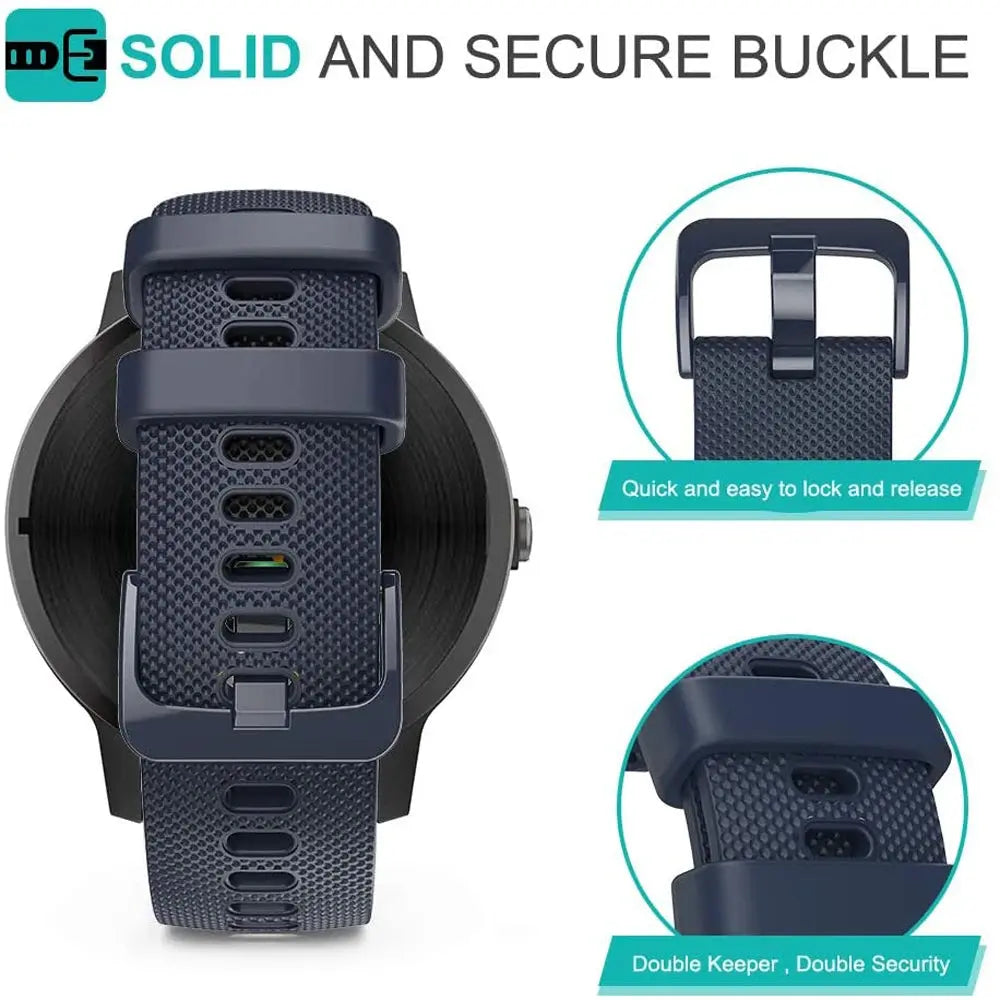 Silicone Watch Band for Garmin Venu, Vivoactive & Forerunner (18mm, 20mm, 22mm) STRAPS