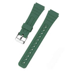 Silicone Watch Strap for Casio F91W/W800H/SGW400/A158/AE1200 - Waterproof, Metal Silver Buckle - STRAPS