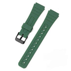 Silicone Watch Strap for Casio F91W/W800H/SGW400/A158/AE1200 - Waterproof, Metal Silver Buckle - STRAPS
