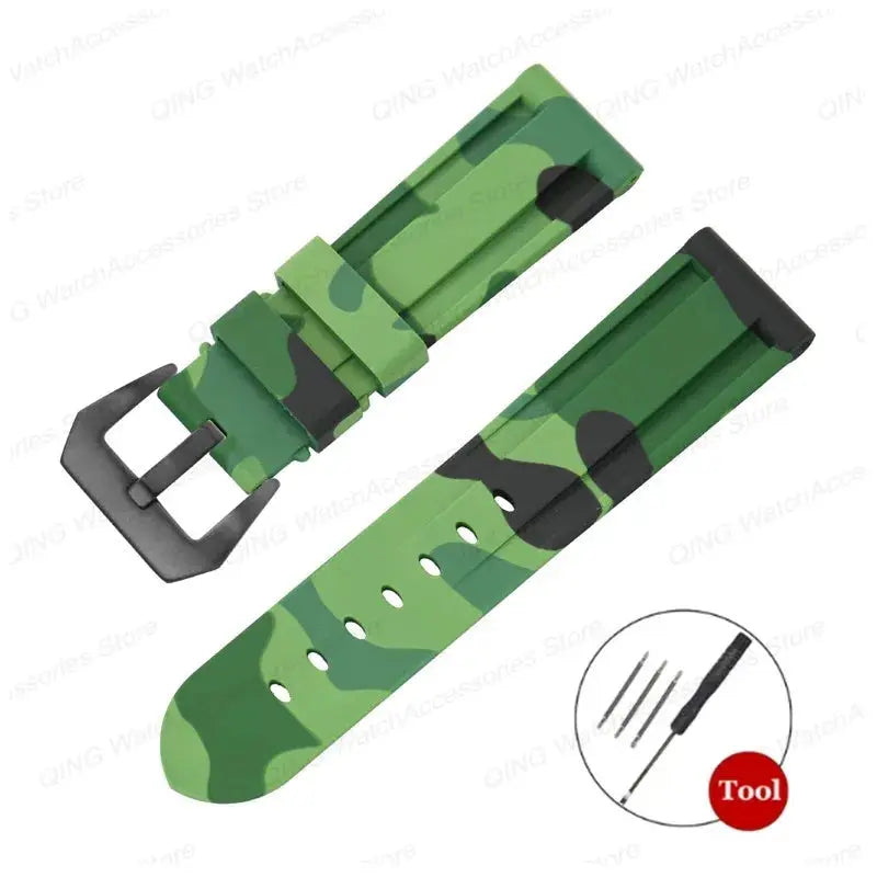 Silicone Watch Strap for Panerai, Omega, Casio – 20mm, 22mm, 24mm, 26mm Band with Metal Pin Buckle STRAPS