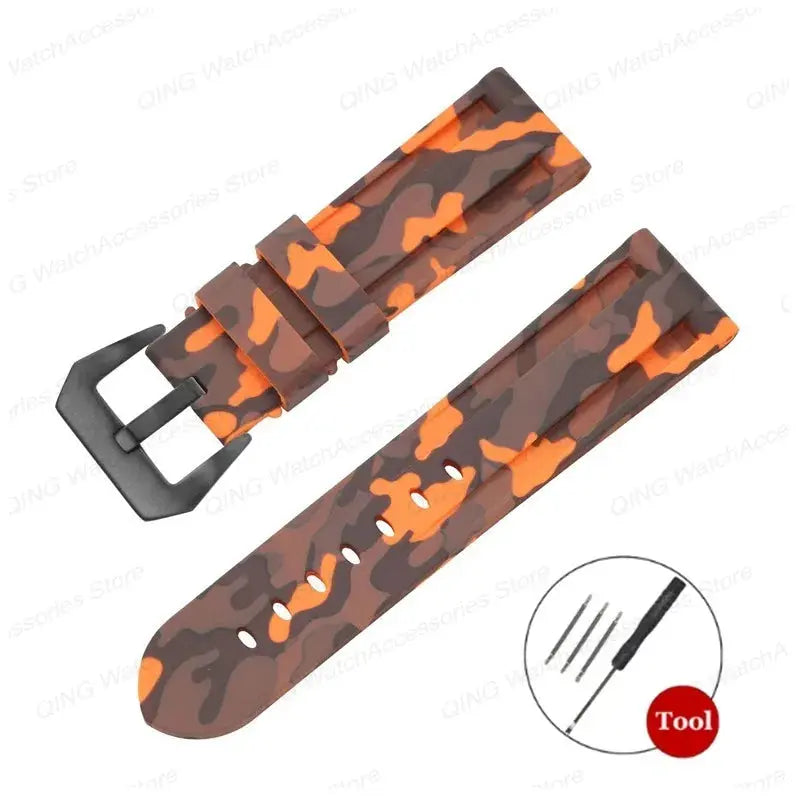 Silicone Watch Strap for Panerai, Omega, Casio – 20mm, 22mm, 24mm, 26mm Band with Metal Pin Buckle STRAPS