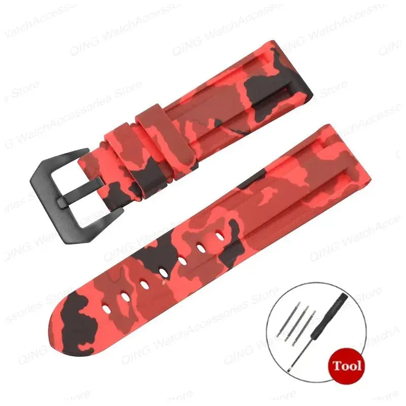 Silicone Watch Strap for Panerai, Omega, Casio – 20mm, 22mm, 24mm, 26mm Band with Metal Pin Buckle STRAPS