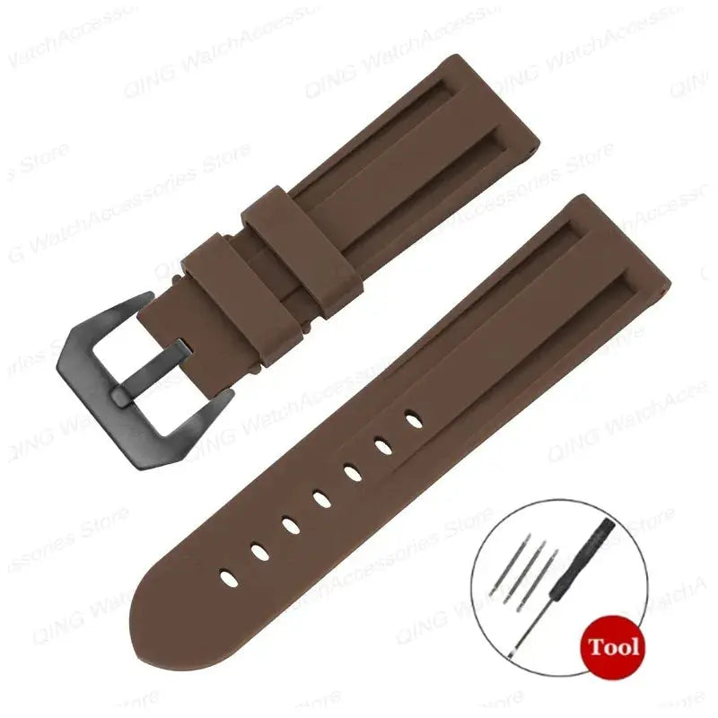 Silicone Watch Strap for Panerai, Omega, Casio – 20mm, 22mm, 24mm, 26mm Band with Metal Pin Buckle STRAPS