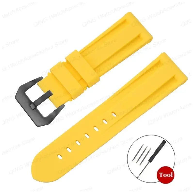 Silicone Watch Strap for Panerai, Omega, Casio – 20mm, 22mm, 24mm, 26mm Band with Metal Pin Buckle STRAPS