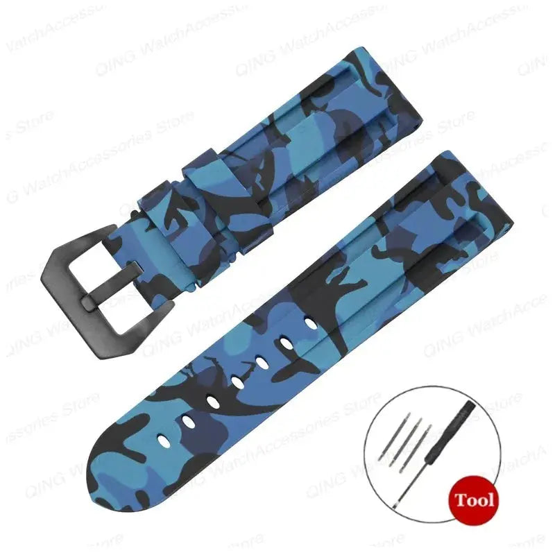 Silicone Watch Strap for Panerai, Omega, Casio – 20mm, 22mm, 24mm, 26mm Band with Metal Pin Buckle STRAPS
