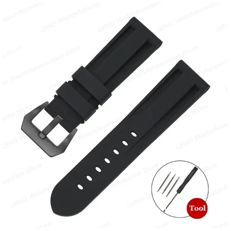 Silicone Watch Strap for Panerai, Omega, Casio – 20mm, 22mm, 24mm, 26mm Band with Metal Pin Buckle STRAPS