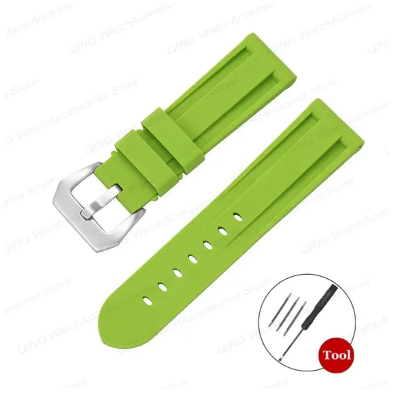 Silicone Watch Strap for Panerai, Omega, Casio – 20mm, 22mm, 24mm, 26mm Band with Metal Pin Buckle STRAPS