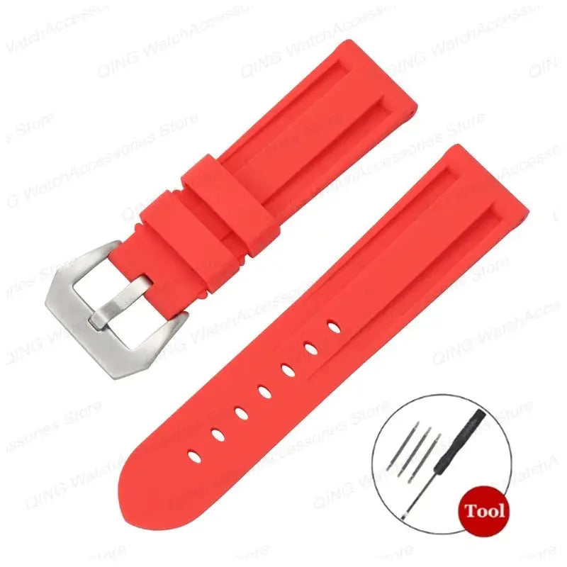 Silicone Watch Strap for Panerai, Omega, Casio – 20mm, 22mm, 24mm, 26mm Band with Metal Pin Buckle STRAPS