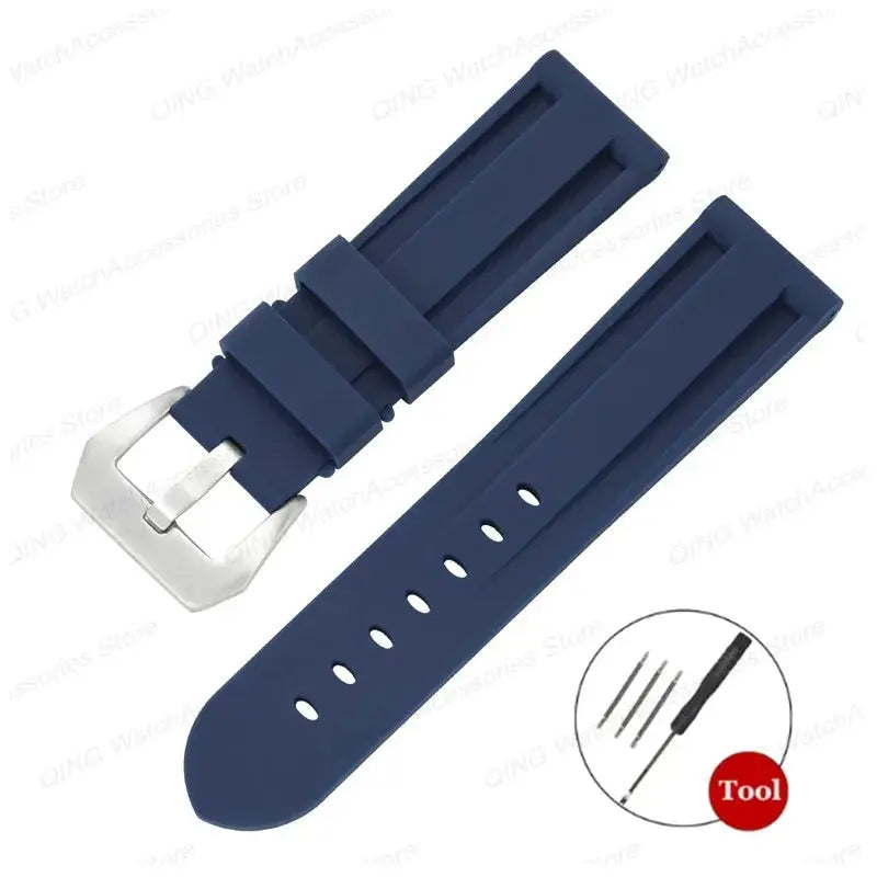 Silicone Watch Strap for Panerai, Omega, Casio – 20mm, 22mm, 24mm, 26mm Band with Metal Pin Buckle STRAPS