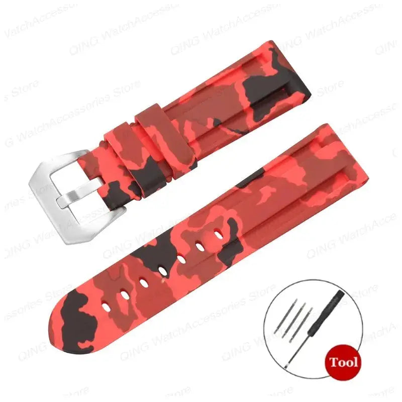 Silicone Watch Strap for Panerai, Omega, Casio – 20mm, 22mm, 24mm, 26mm Band with Metal Pin Buckle STRAPS