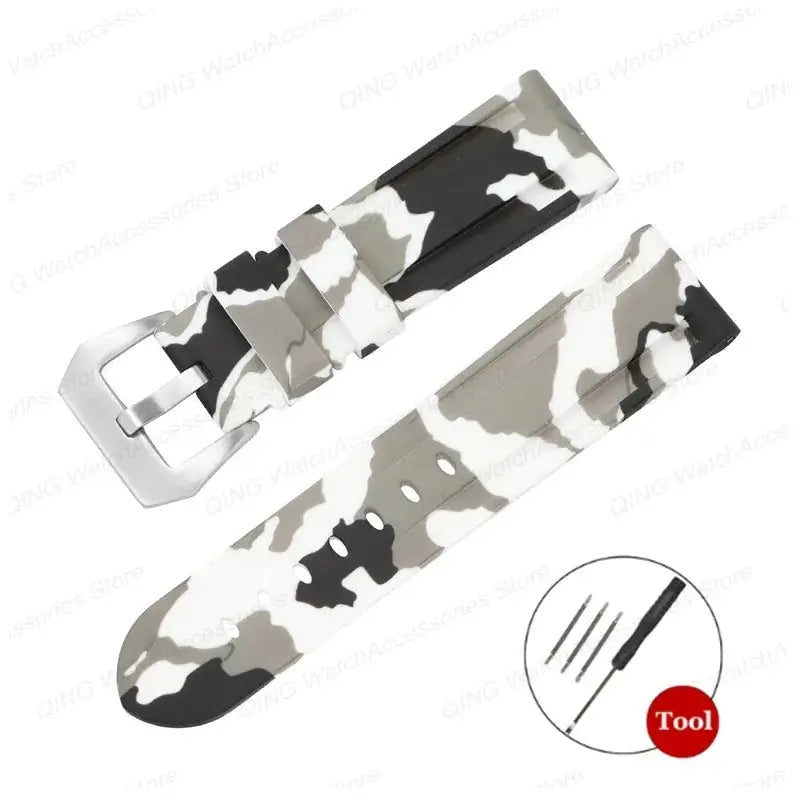 Silicone Watch Strap for Panerai, Omega, Casio – 20mm, 22mm, 24mm, 26mm Band with Metal Pin Buckle STRAPS