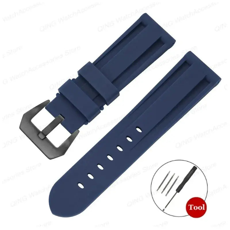 Silicone Watch Strap for Panerai, Omega, Casio – 20mm, 22mm, 24mm, 26mm Band with Metal Pin Buckle STRAPS