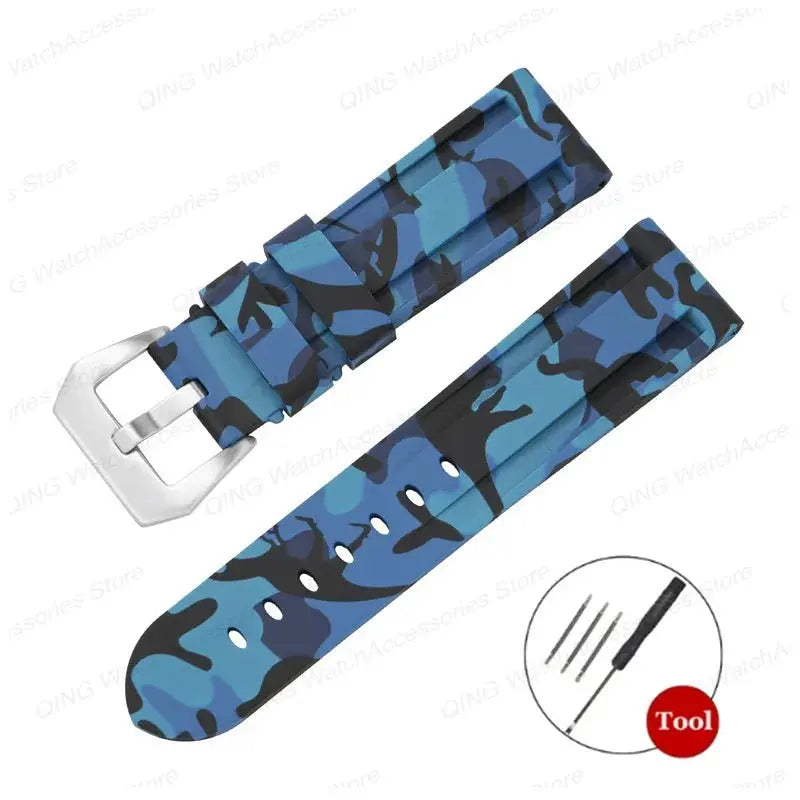 Silicone Watch Strap for Panerai, Omega, Casio – 20mm, 22mm, 24mm, 26mm Band with Metal Pin Buckle STRAPS
