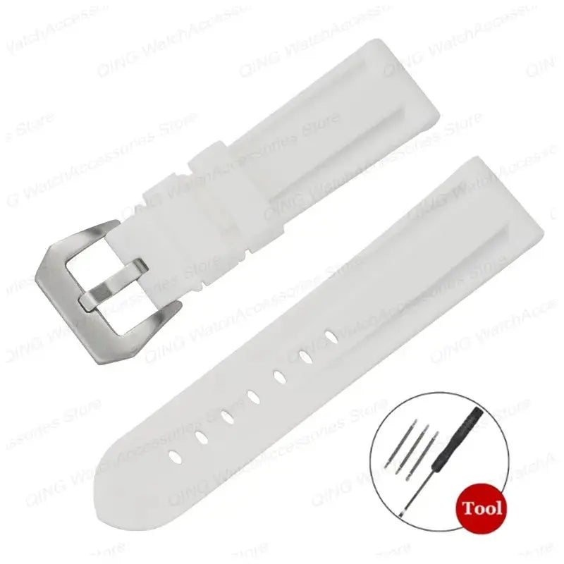 Silicone Watch Strap for Panerai, Omega, Casio – 20mm, 22mm, 24mm, 26mm Band with Metal Pin Buckle STRAPS