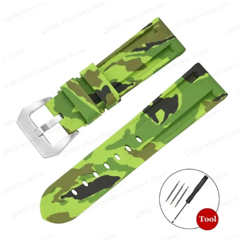 Silicone Watch Strap for Panerai, Omega, Casio – 20mm, 22mm, 24mm, 26mm Band with Metal Pin Buckle STRAPS