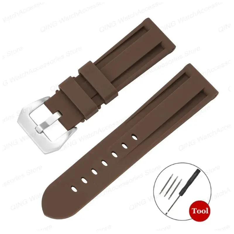 Silicone Watch Strap for Panerai, Omega, Casio – 20mm, 22mm, 24mm, 26mm Band with Metal Pin Buckle STRAPS