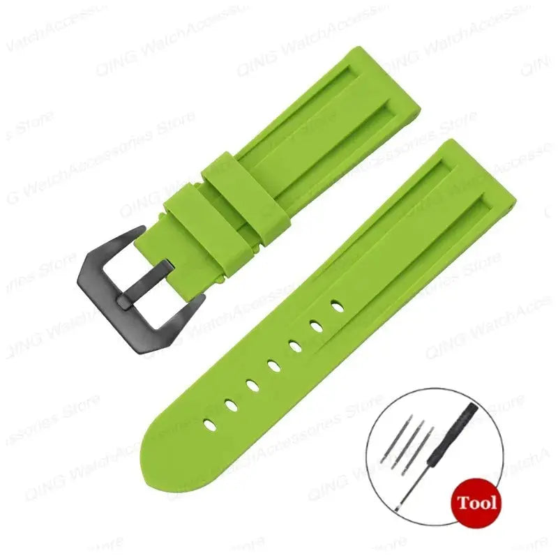 Silicone Watch Strap for Panerai, Omega, Casio – 20mm, 22mm, 24mm, 26mm Band with Metal Pin Buckle STRAPS