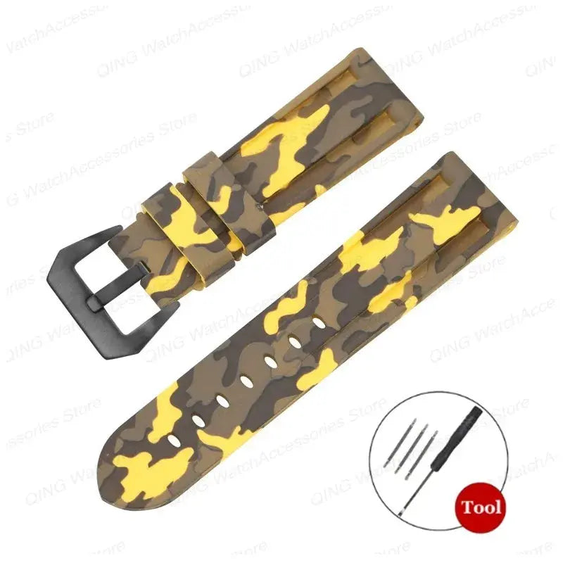 Silicone Watch Strap for Panerai, Omega, Casio – 20mm, 22mm, 24mm, 26mm Band with Metal Pin Buckle STRAPS