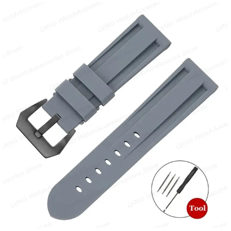 Silicone Watch Strap for Panerai, Omega, Casio – 20mm, 22mm, 24mm, 26mm Band with Metal Pin Buckle STRAPS
