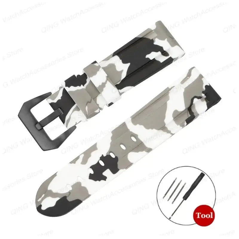 Silicone Watch Strap for Panerai, Omega, Casio – 20mm, 22mm, 24mm, 26mm Band with Metal Pin Buckle STRAPS