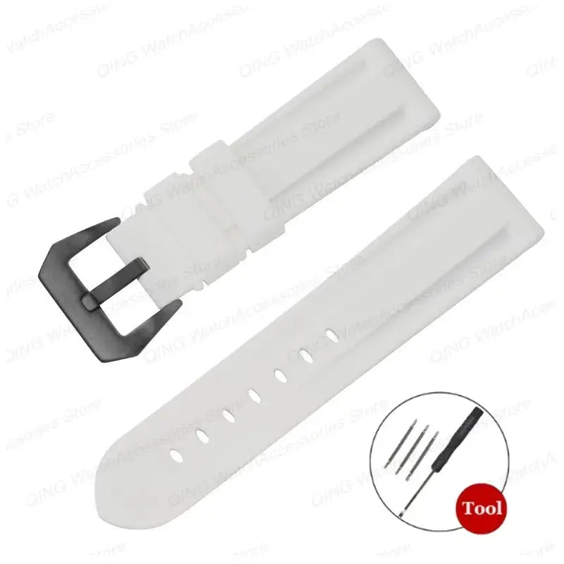 Silicone Watch Strap for Panerai, Omega, Casio – 20mm, 22mm, 24mm, 26mm Band with Metal Pin Buckle STRAPS