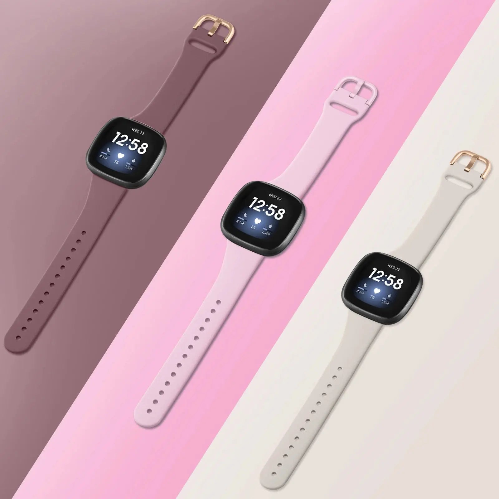Slim Silicone Strap for Fitbit Versa 3/4, Sense & Sense 2 – Lightweight & Comfortable - STRAPS