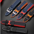 Soft Nylon Fluoro Rubber Watchband for Breitling, Citizen, Tissot, Omega – 20mm, 22mm, 23mm, 24mm STRAPS