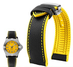 Soft Nylon Fluoro Rubber Watchband for Breitling, Citizen, Tissot, Omega – 20mm, 22mm, 23mm, 24mm STRAPS